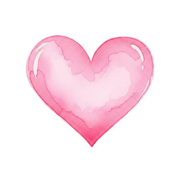 Watercolor heart illustration radiates love, romance, and affection perfect for Valentine's Day