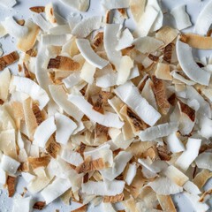 Premium dried coconut flakes natural snack ingredient for authentic clean eating and paleo health food branding in modern lifestyle marketing content