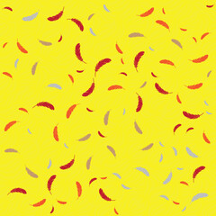 Colorful feather seamless pattern design.