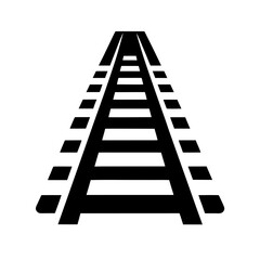 railroad tracks icon vector flat clean look