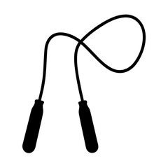 Obraz premium skipping rope with handles silhouette vector flat