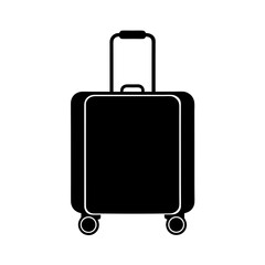 suitcase with wheels silhouette vector flat clean
