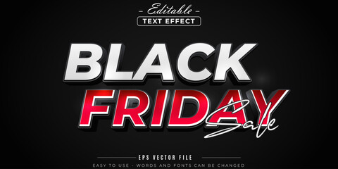 Editable text effects on Black Friday red and white.