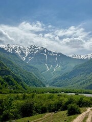 mountain landscape with clouds