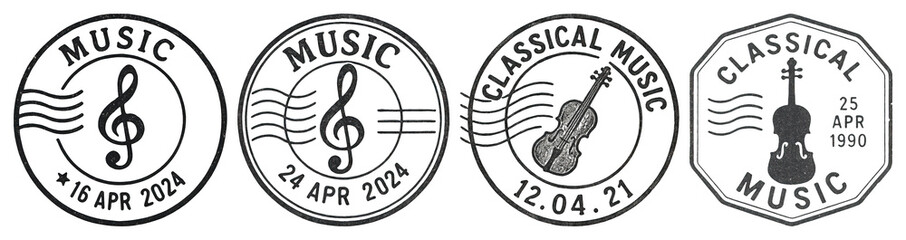Vintage classical music stamps