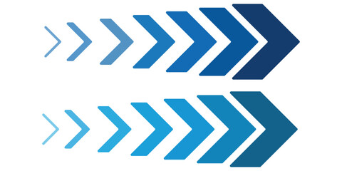 colourful arrow. dynamic moving arrow representing speed, acceleration, fast. transparent png and vector illustration