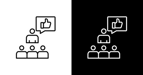 Coaching Feedback White Icon Set Design