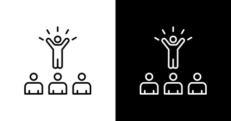 Coaching Confidence White Icon Set Design