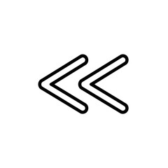 Obraz premium Double Chevron Left Arrow Icon for User Interface Design and Navigation in Website and Application Development Projects