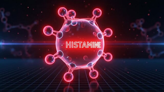 Histamine Molecule Representation An Immune System Compound Illustration