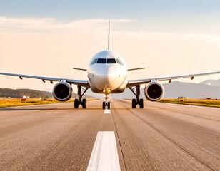 Obraz premium a jumbo jet plane on the runway