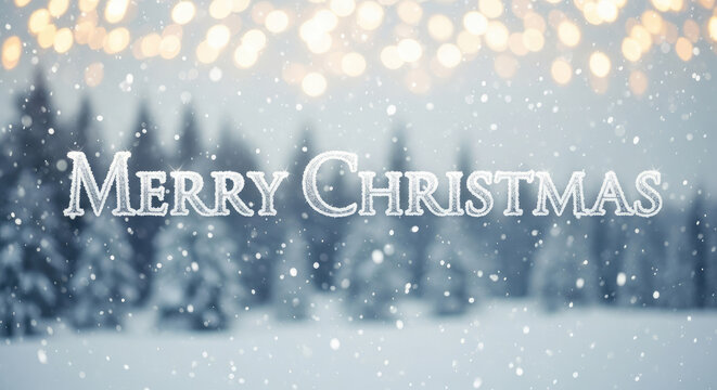 Merry Christmas in a Winter Wonderland with Falling Snow.