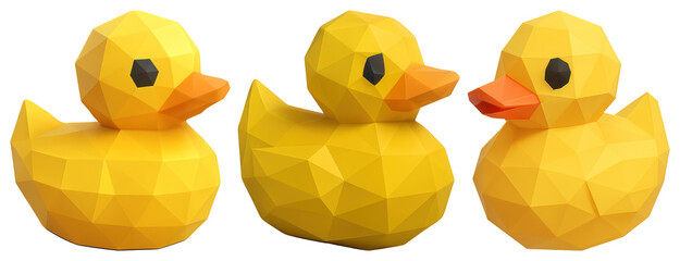 Geometric yellow rubber ducks art