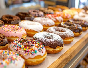 a lot of colorful donuts