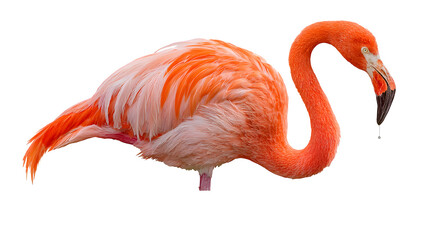 Obraz premium Caribbean Flamingo Profile, isolated on transparent background