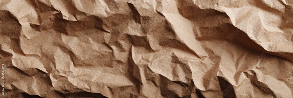 Poster detailed close-up of wrinkled paper texture showcasing natural folds and patterns in soft lighting