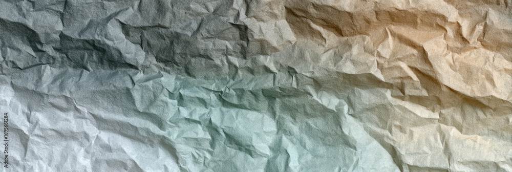 Poster Textured Crumpled Paper With Gradient Hues Creating a Visually Appealing Background for Design Projects or Artistic Expression