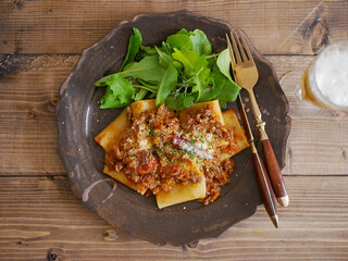 パッケリのミートソース　俯瞰