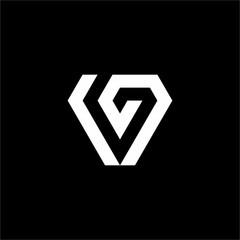 A modern, abstract letter VG logo using negative space to form an elegant diamond shape. This sleek, futuristic design is a sophisticated and memorable mark.