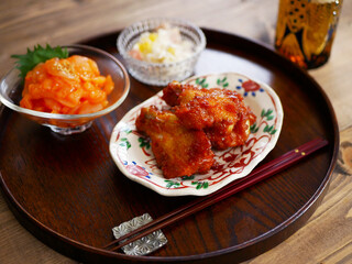 手羽元の炙り焼きとイカ明太