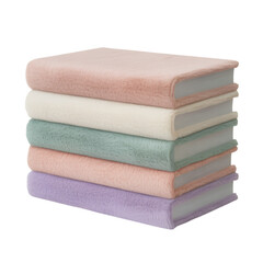 Discover cozy comfort with a stack of plush, pastel-colored books perfect for creative writing, journaling, or adding a touch of softness to any space.