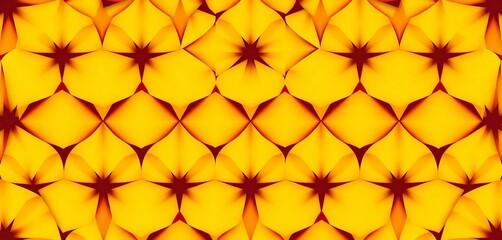 Fototapeta premium Abstract seamless vector background of vibrant yellow geometric shapes forming a complex, repeating pattern, geometric, shapes