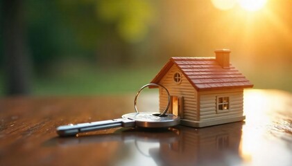 Close-up shot of a house key, gleaming in the sunlight, ready for handover Represents new beginnings, real estate transactions, and home ownership , agreement, silver key