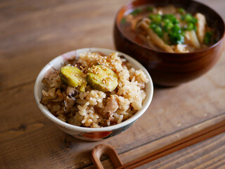 芽キャベツの炊き込みご飯