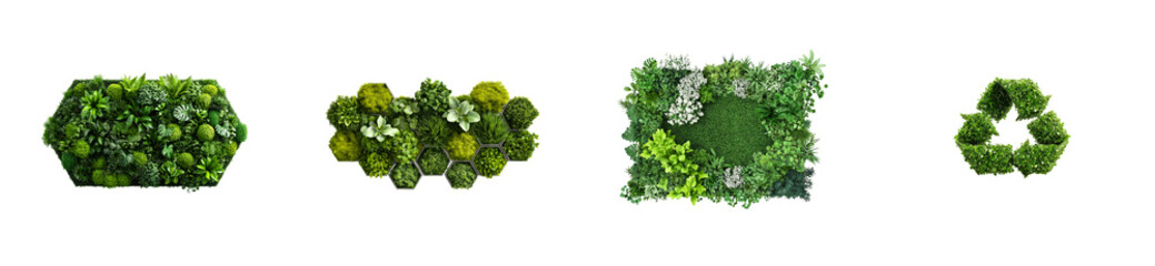 Collection of Lush Greenery Arrangements, cut out