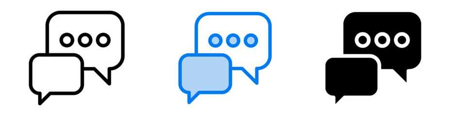 Naklejka premium Chat icon set multiple style collection