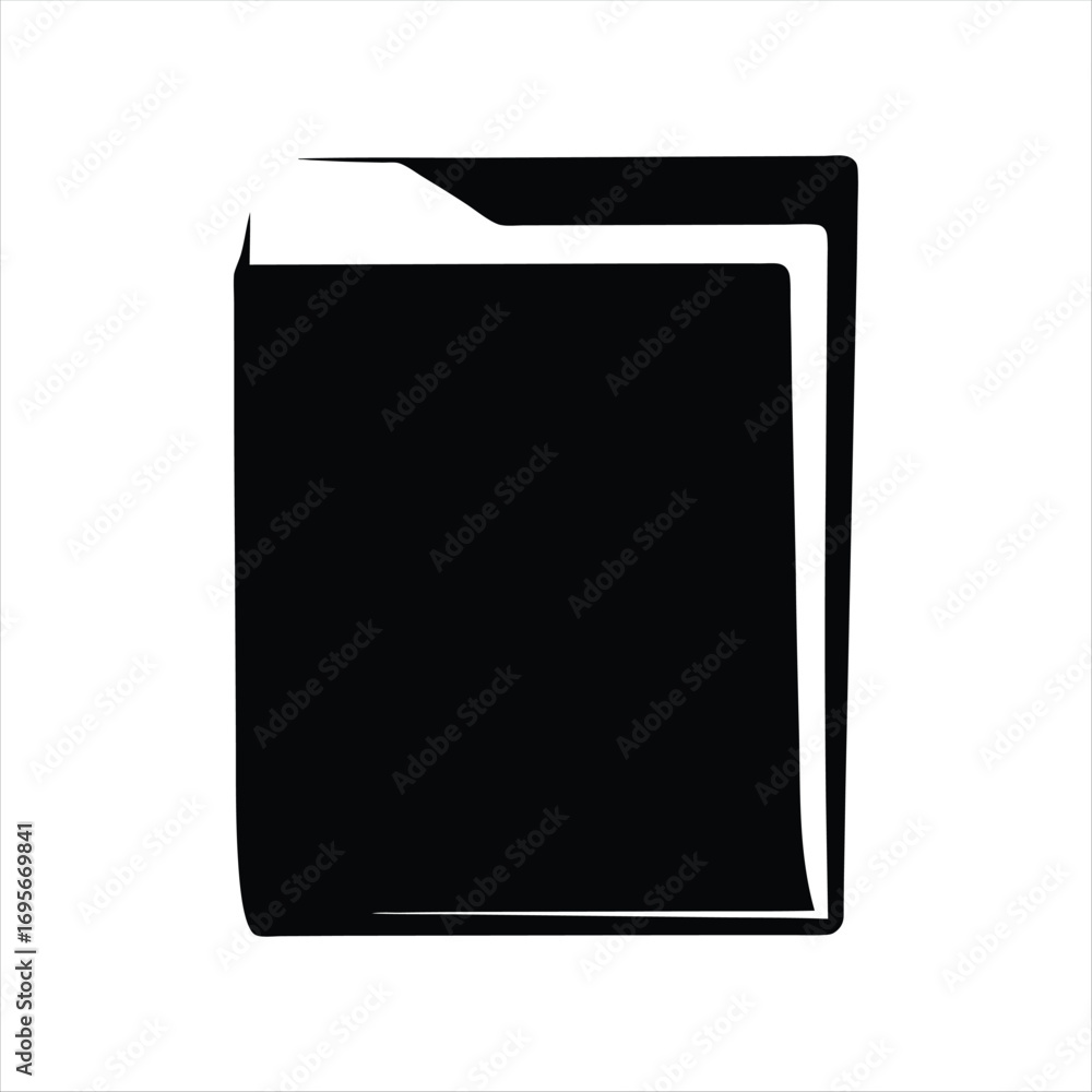 Poster stylized black folder icon for office file management in vector format