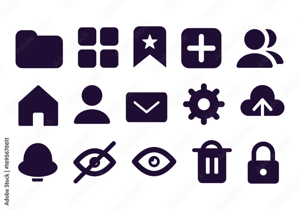 Poster ui app icon element set