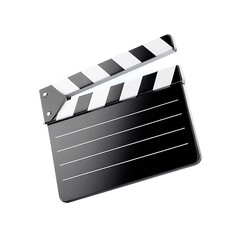 Fototapeta premium A black and white film clapperboard is shown, essential for movie production to mark scenes and cuts.
