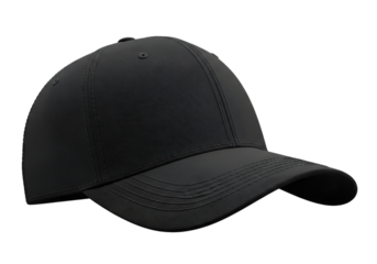 Black baseball cap isolated against dark background perfect for customization