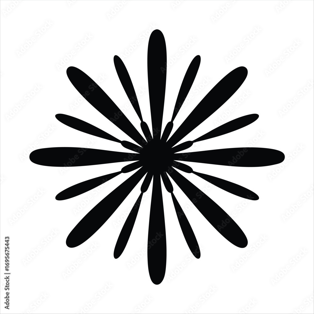 Aufkleber abstract burst pattern design with symmetrical radiating elements on white background