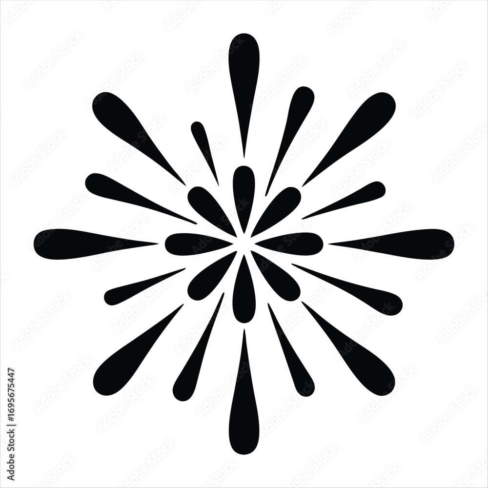 Aufkleber a geometric pattern of radial splashes creating a dynamic visual effect