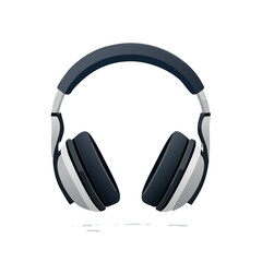 Vector illustration of modern over-ear headphones. A personal audio device for listening to music, podcasts, or gaming with high-fidelity sound