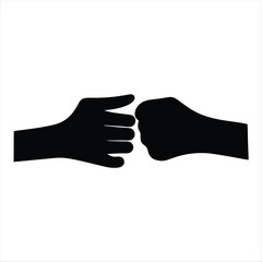 Silhouette of two hands giving a fist bump, symbolizing connection and agreement