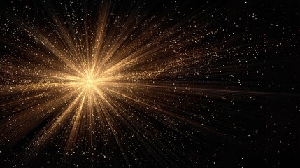 Radiant Golden Light Bursts Forth in an Abstract Cosmic Display of Stunning Visuals