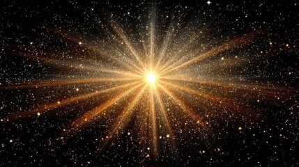 Brilliant cosmic explosion: a symphony of radiant light and glittering stars in a dark sky.