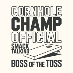 Vector art of cornhole champ official smack talking boss of the toss