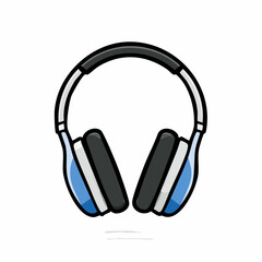 Stylish Blue Headphones Immersive Audio Experience