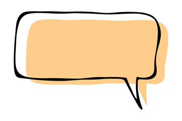 Hand drawn speech bubble Blank empty message box Textbox frame for banners, price tags, stickers, design