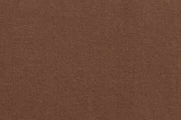 Dark brown fabric cloth texture for background, natural textile pattern.