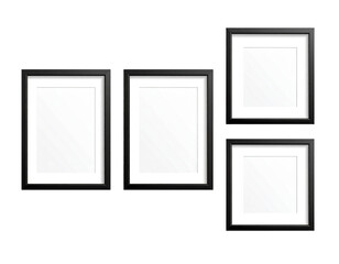 Realistic square black frames mockup.