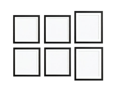 Realistic square black frames mockup.