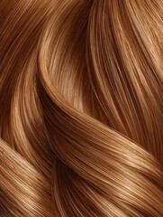 Naklejka premium Smooth and Shiny Wavy Hair Captured in Stunning Detail Showcasing Rich Golden Tones and Healthy Texture