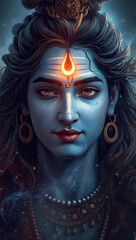 portrait of lord shiva art