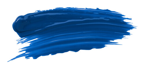 Blue brush watercolor isolated on transparent background
