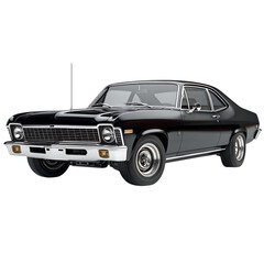 Obraz premium Vintage American muscle car, powerful and stylish.